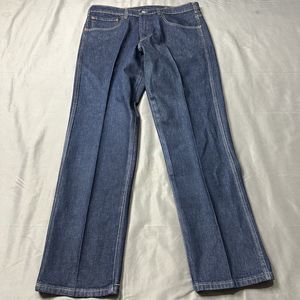 Levis Western Fit Jeans Mens 35x32 Relaxed Fit Straight Blue Denim Cotton Work